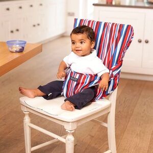 JoJo Maman Bebe Red and Blue Striped Portable High Chair